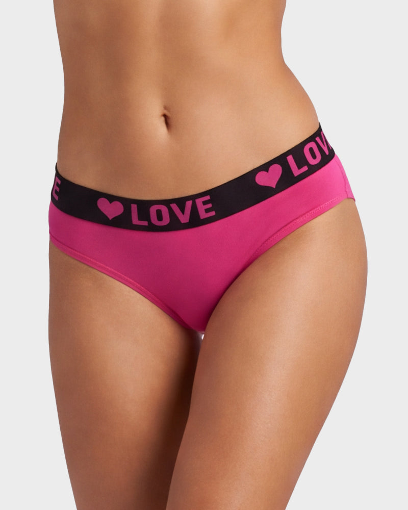 6 Pack LOVE Print Cotton Bikini Panties