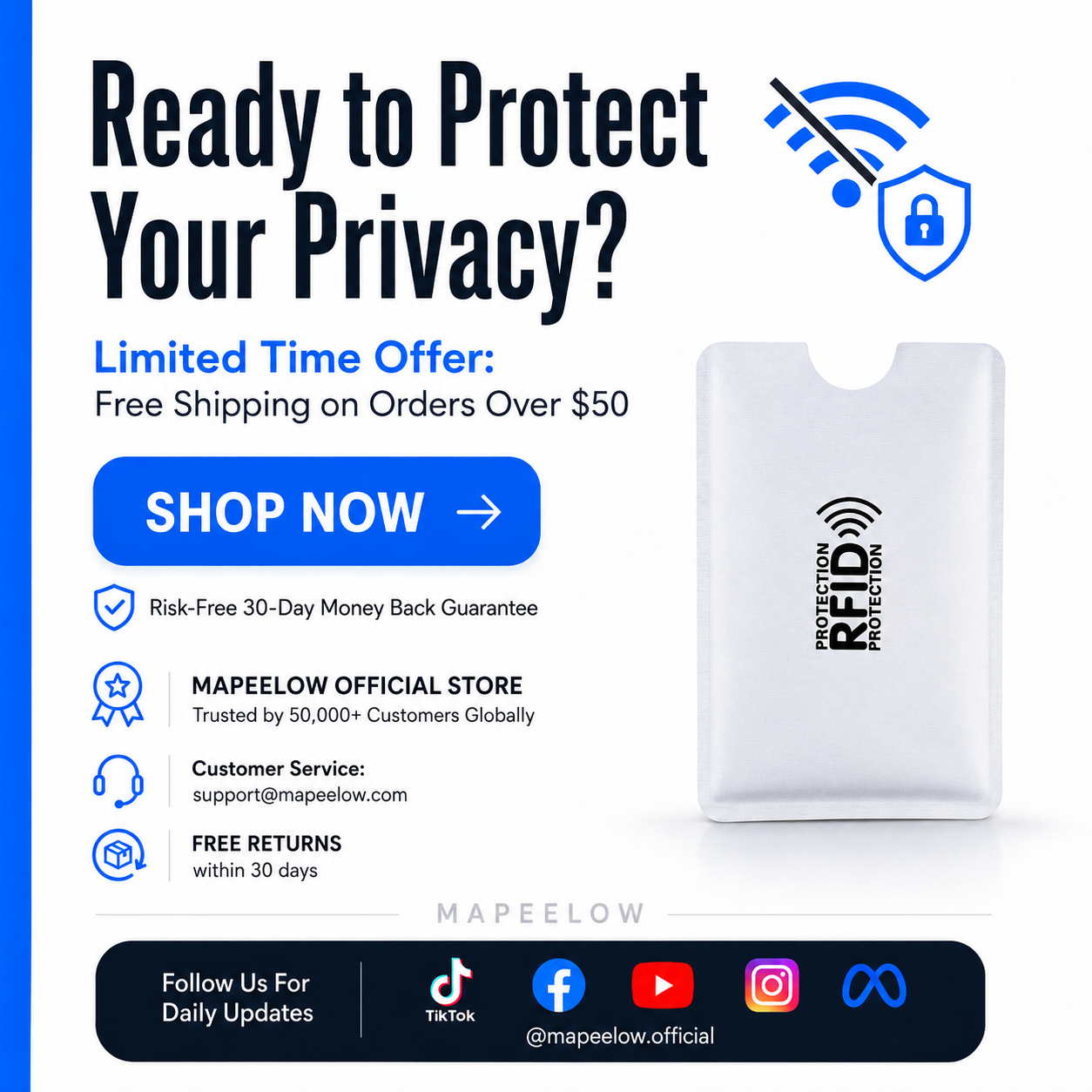 RFID Blocking Sleeves for Credit Cards- Durable and water‑repellent