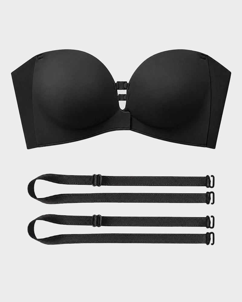 Convertible Strapless Front-Closure Push-Up Bra