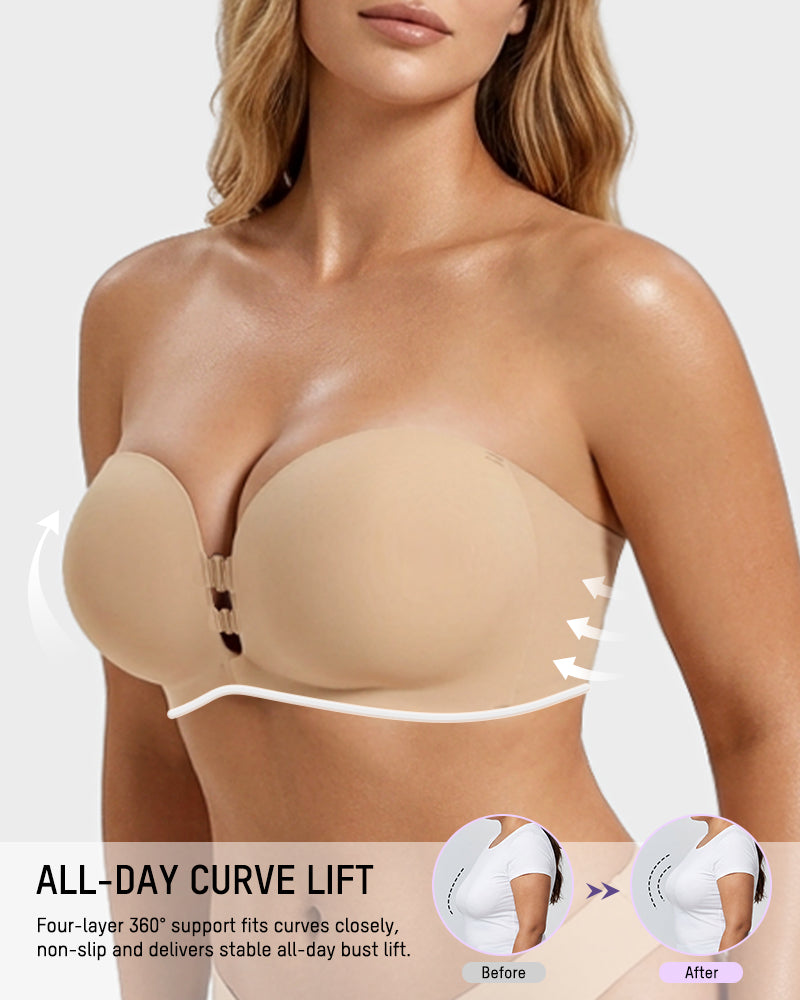 Convertible Strapless Front-Closure Push-Up Bra