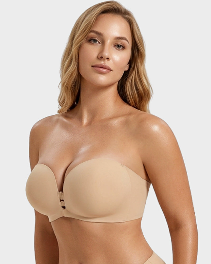 Convertible Strapless Front-Closure Push-Up Bra
