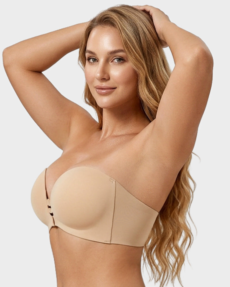 Convertible Strapless Front-Closure Push-Up Bra
