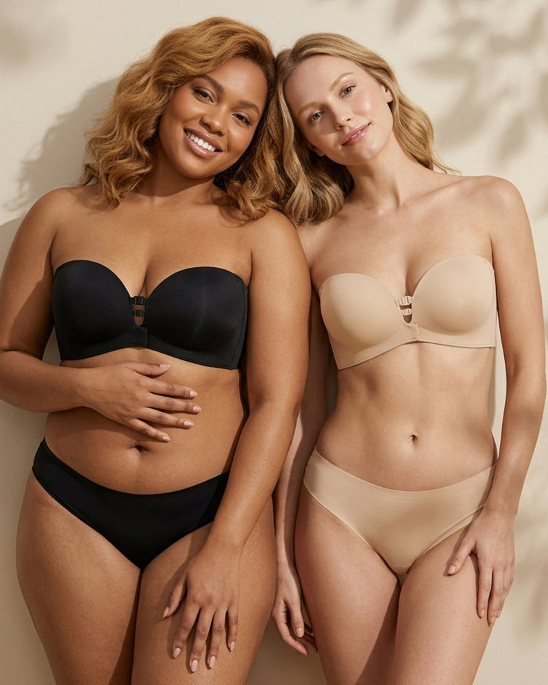 Convertible Strapless Front-Closure Push-Up Bra