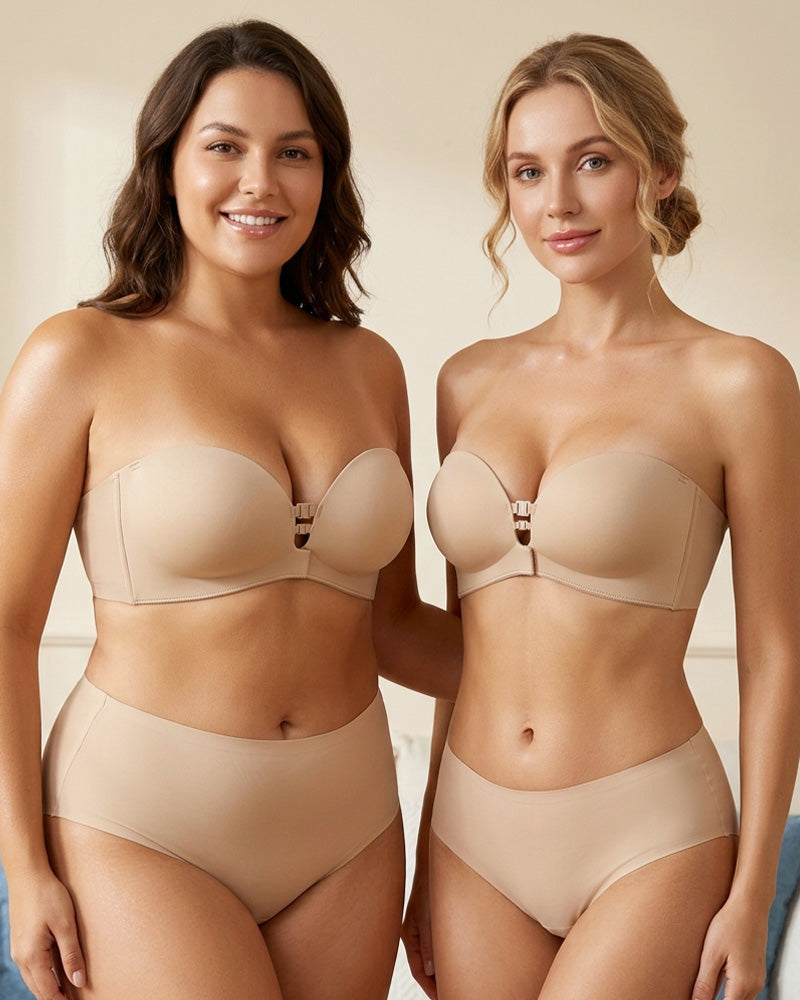 Convertible Strapless Front-Closure Push-Up Bra