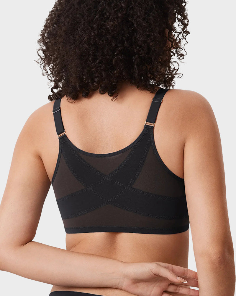 Front Closure Mesh Support Bra