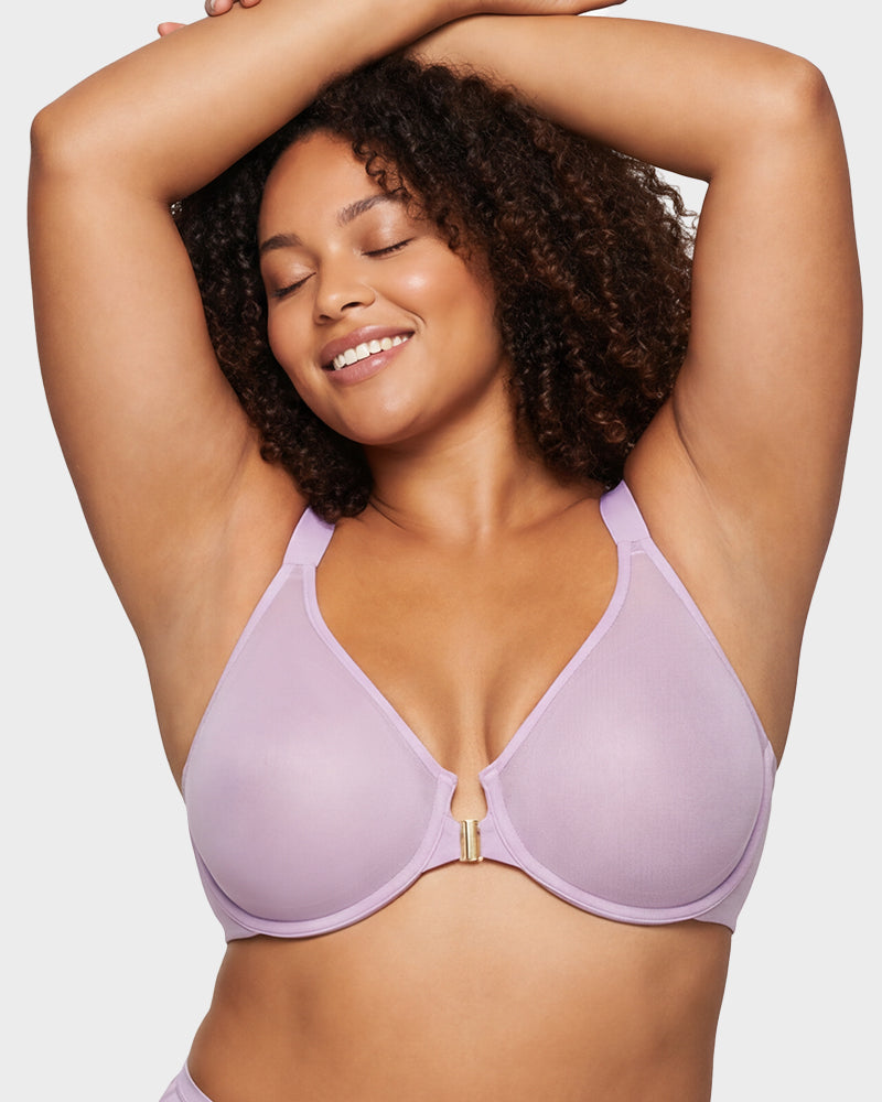 Front Closure Mesh Support Bra