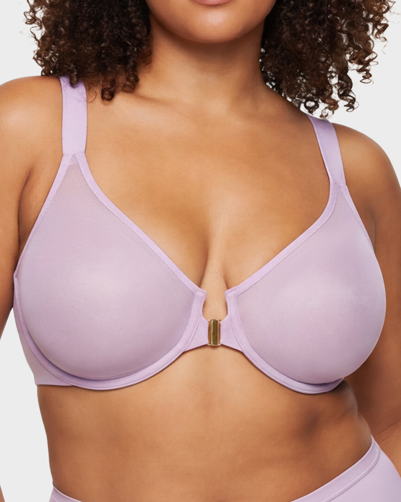 Front Closure Mesh Support Bra