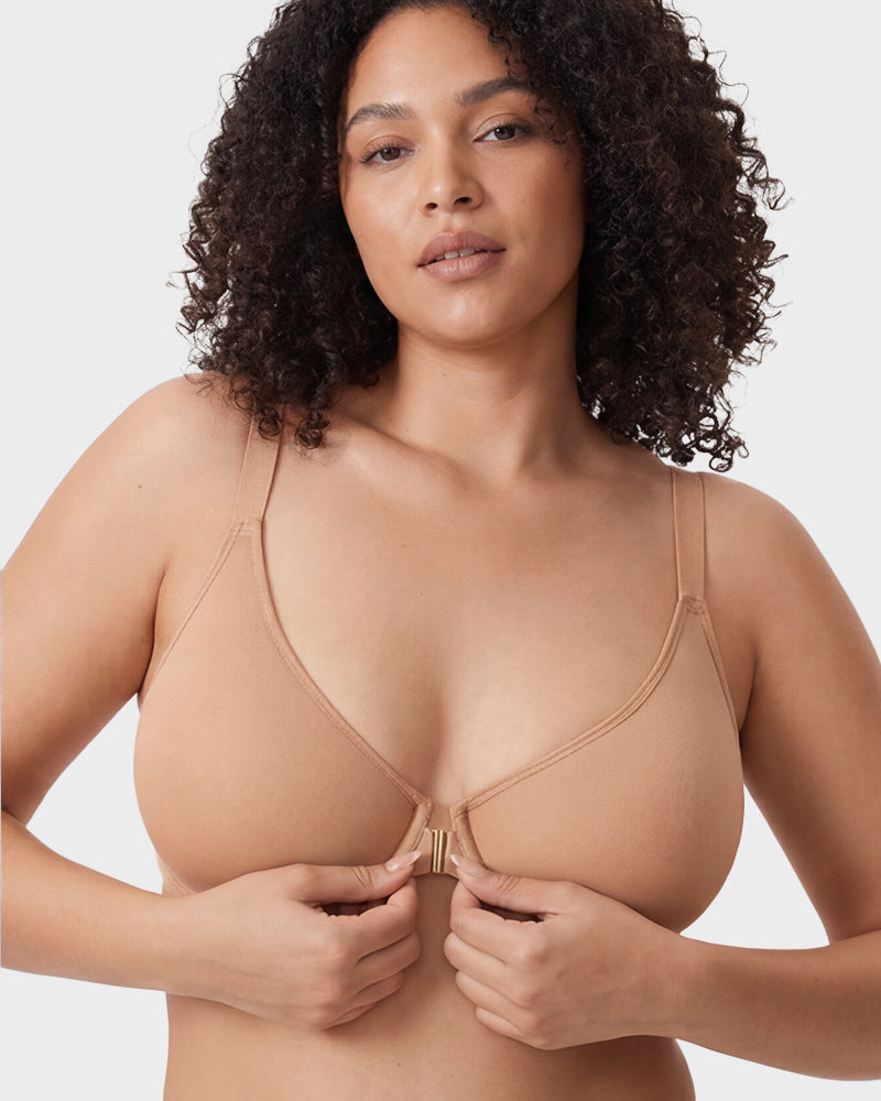 Front Closure Mesh Support Bra