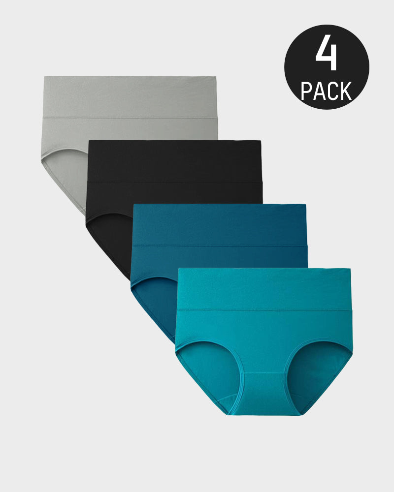 High-Waisted Full Coverage Cotton Briefs(4 pack)