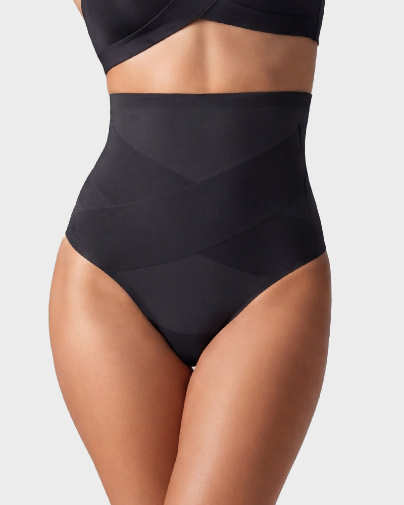 High Waist Mesh Tummy Control Thong(3 Pack)