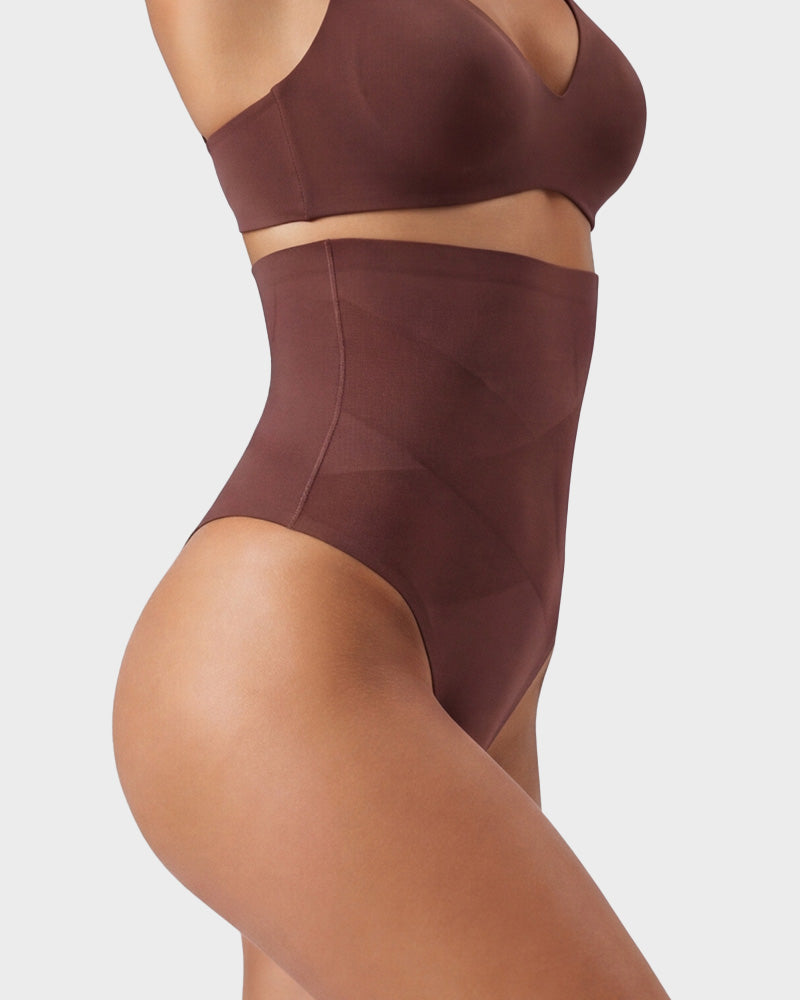 High Waist Mesh Tummy Control Thong(3 Pack)