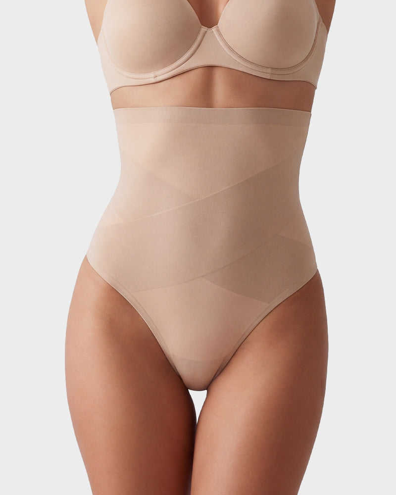 High Waist Mesh Tummy Control Thong(3 Pack)