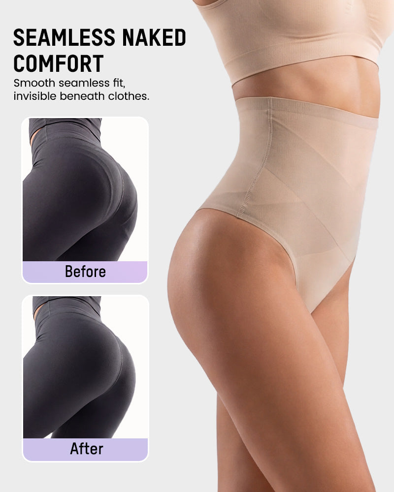 High Waist Mesh Tummy Control Thong(3 Pack)