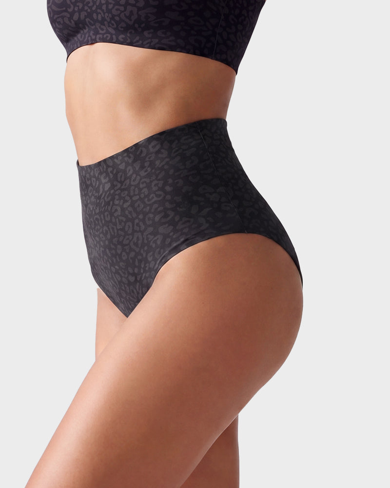 High Waist Seamless Leopard Tummy Brief(6  Pack)