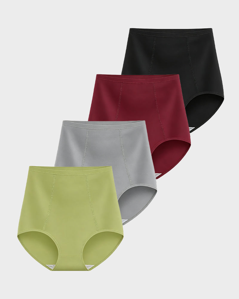 High Waist Tummy Control Cotton Briefs(4 Pack)