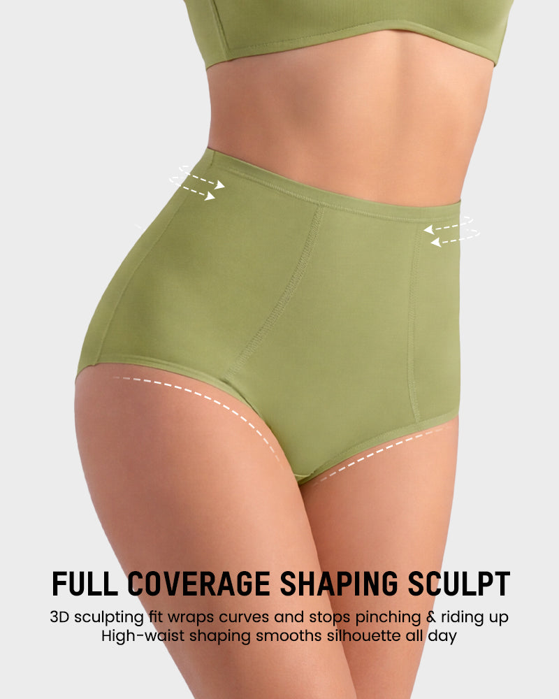 High Waist Tummy Control Cotton Briefs(4 Pack)
