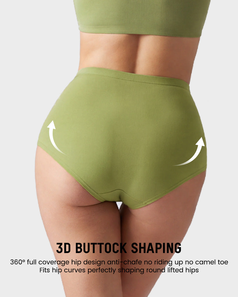 High Waist Tummy Control Cotton Briefs(4 Pack)