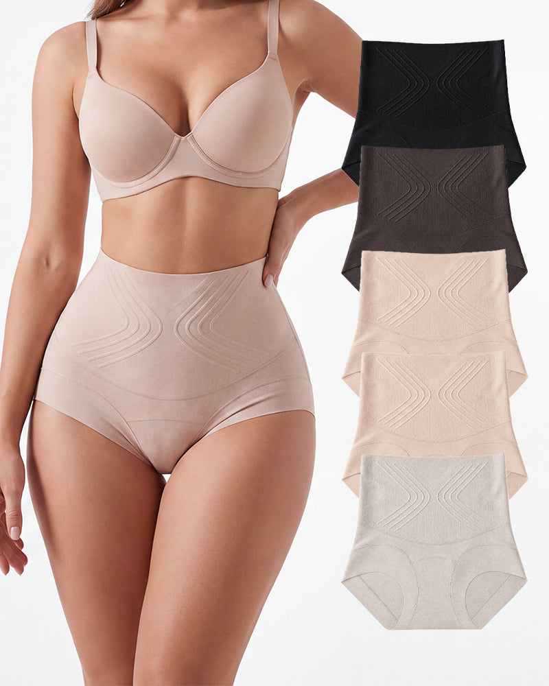 Liquid-Sculpt™ Tummy-Control Butt-Lift Briefs（5-Pack）
