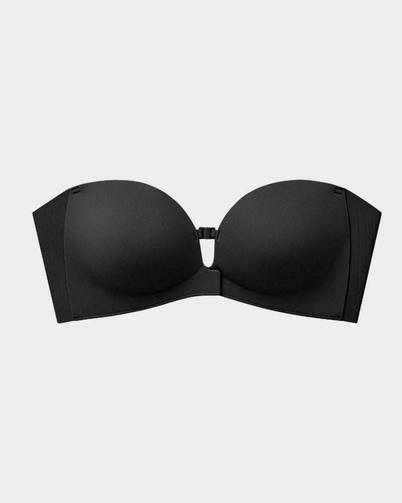 No-Slip Front Closure Push-Up Strapless Bra