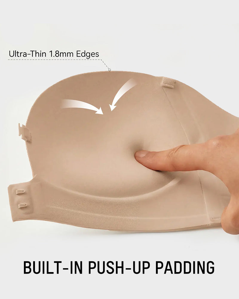 No-Slip Front Closure Push-Up Strapless Bra