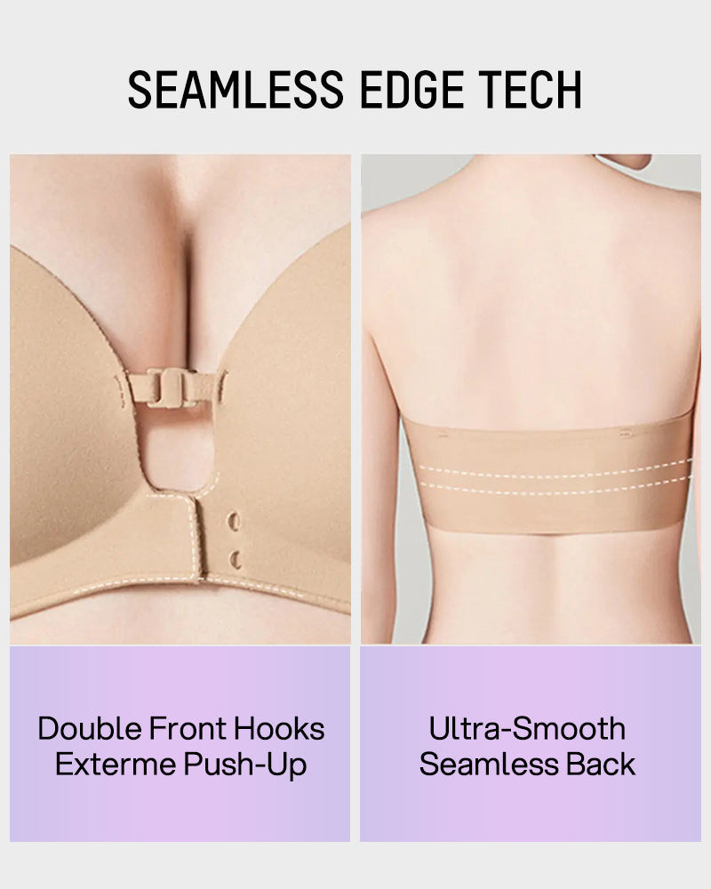 No-Slip Front Closure Push-Up Strapless Bra