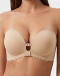 No-Slip Front Closure Push-Up Strapless Bra