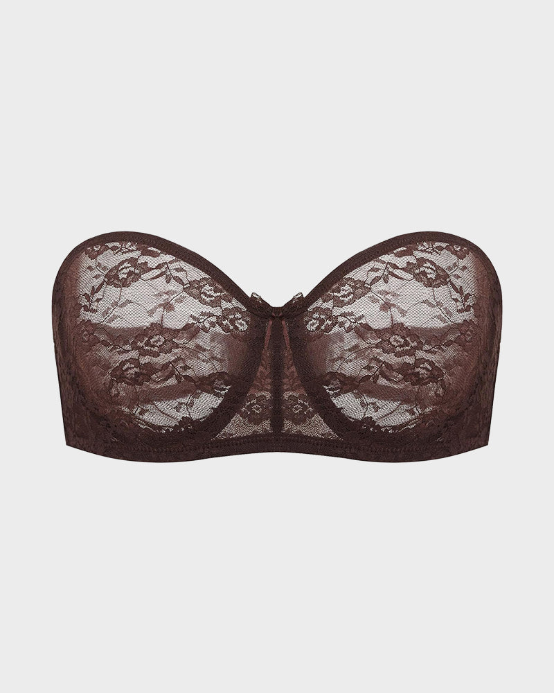 No Slip Strapless Lace Push Up Bra