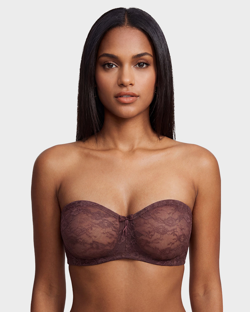 No Slip Strapless Lace Push Up Bra
