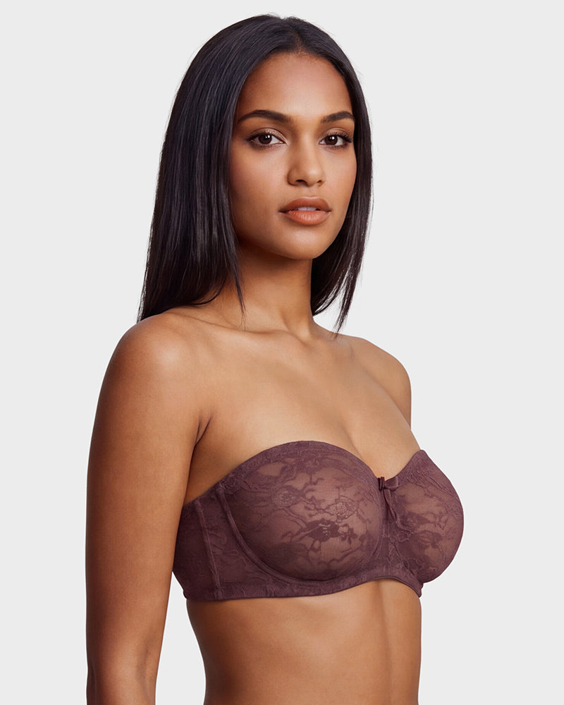 No Slip Strapless Lace Push Up Bra