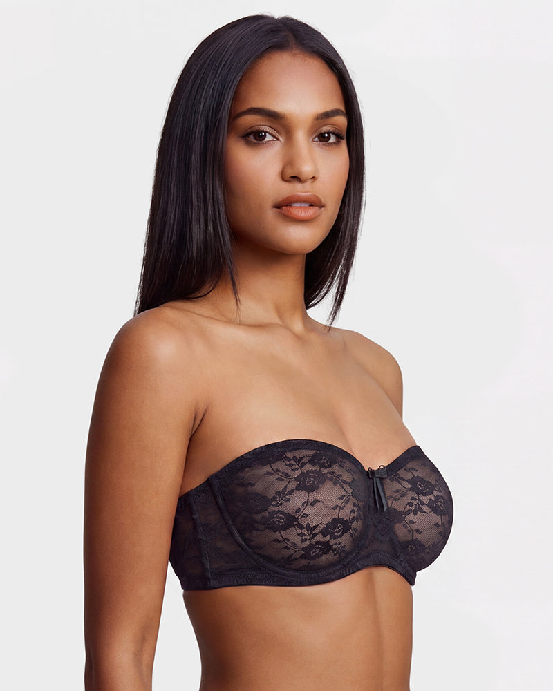 No Slip Strapless Lace Push Up Bra