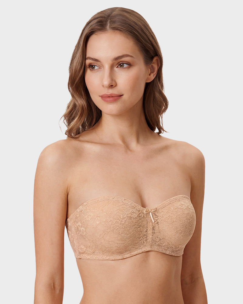 No Slip Strapless Lace Push Up Bra