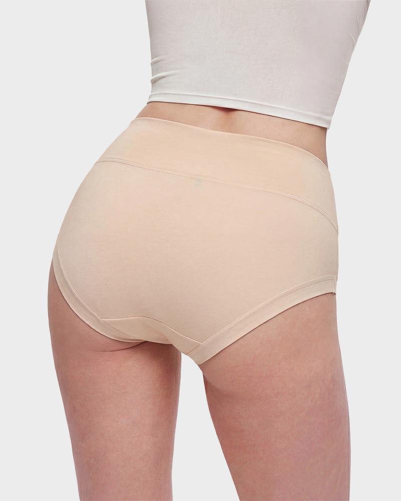 Seamless High-Waist Full Coverage Cotton Panty（5 pack）
