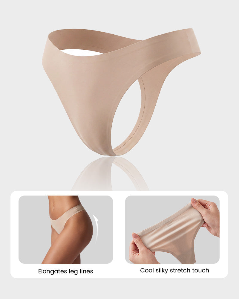 Seamless Ice Silk No-Show Thong(5 pack)