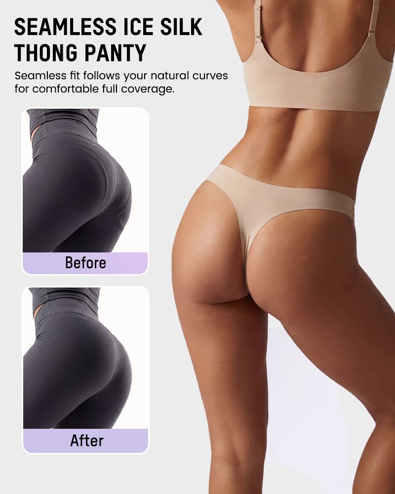 Seamless Ice Silk No-Show Thong(5 pack)