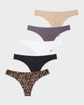 Seamless Ice Silk No-Show Thong(5 pack)