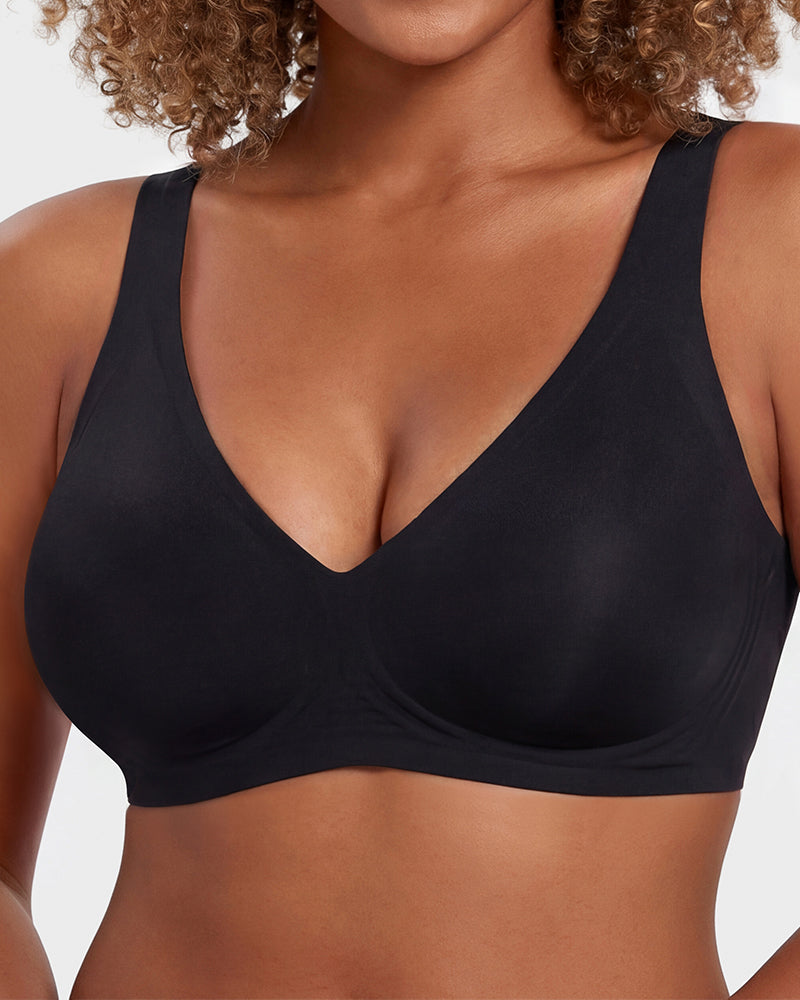 Seamless Deep V Push-Up Wireless Bra