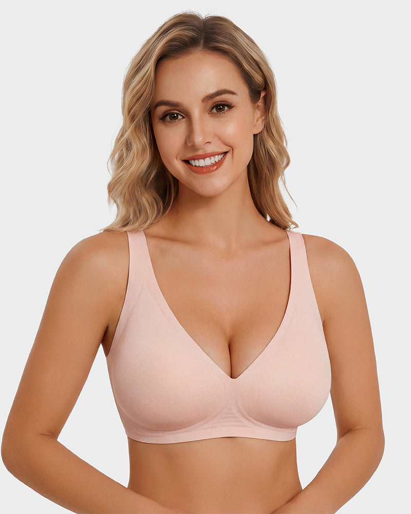 Seamless Deep V Push-Up Wireless Bra