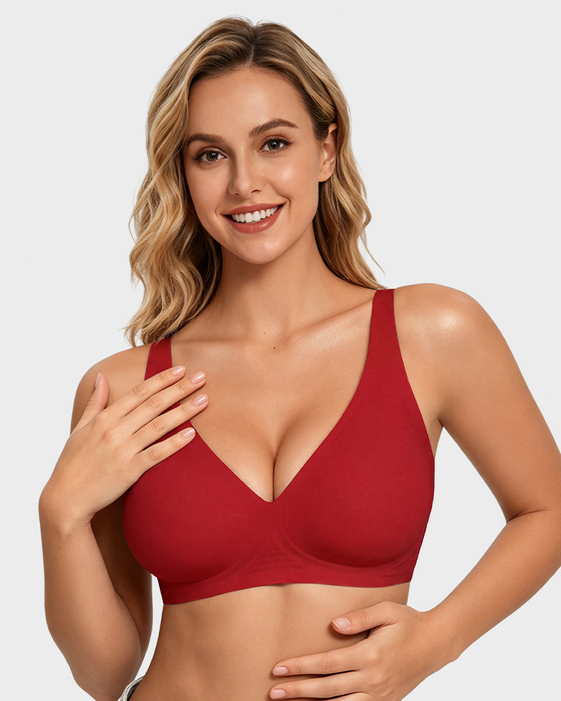 Seamless Deep V Push-Up Wireless Bra