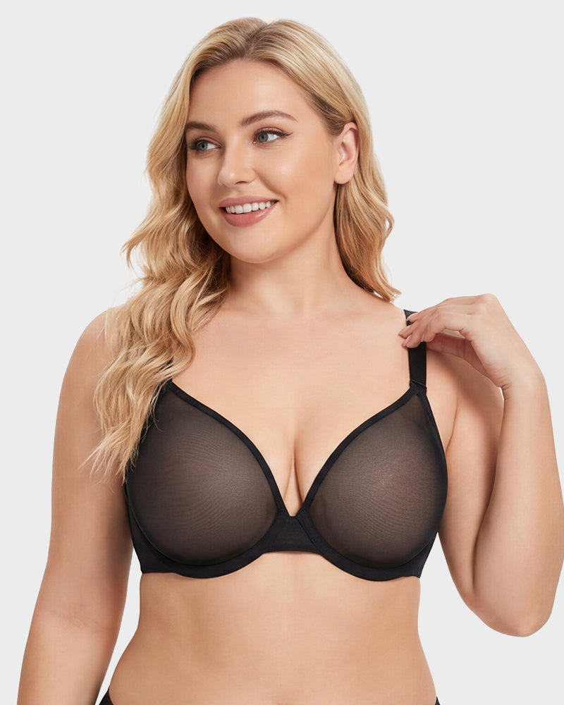 Seamless Mesh Unlined Underwire Bra