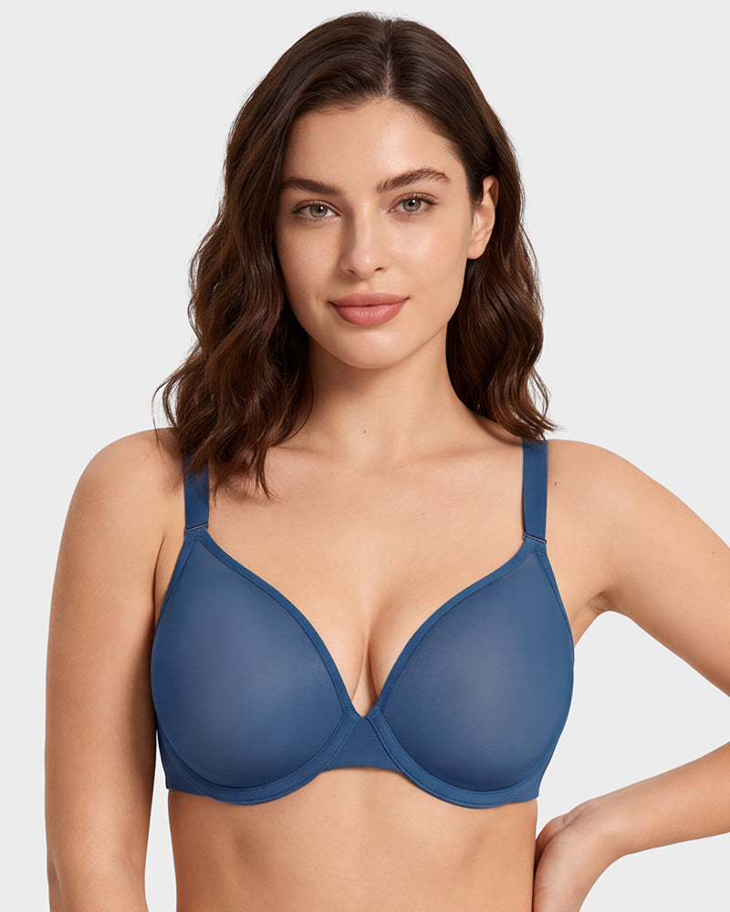 Seamless Mesh Unlined Underwire Bra