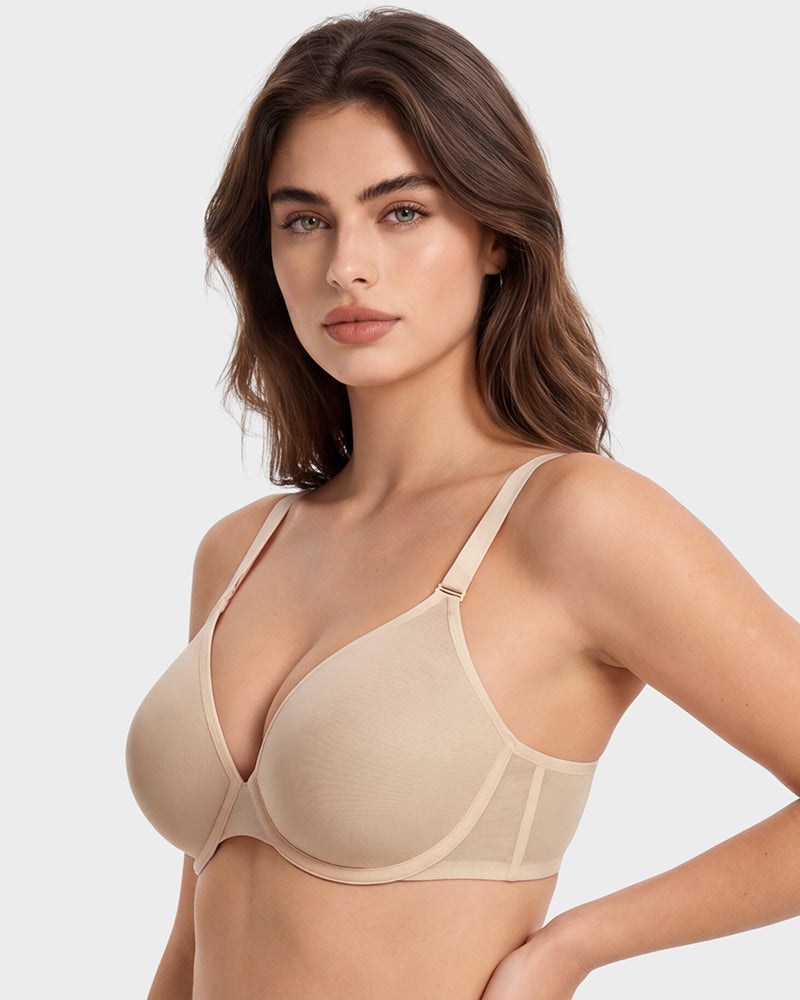 Seamless Mesh Unlined Underwire Bra
