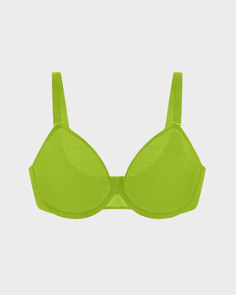 Seamless Mesh Unlined Underwire Bra