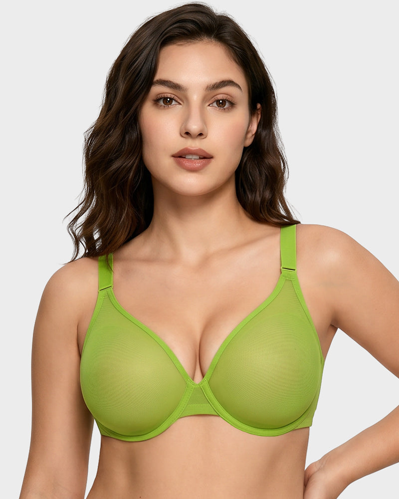 Seamless Mesh Unlined Underwire Bra
