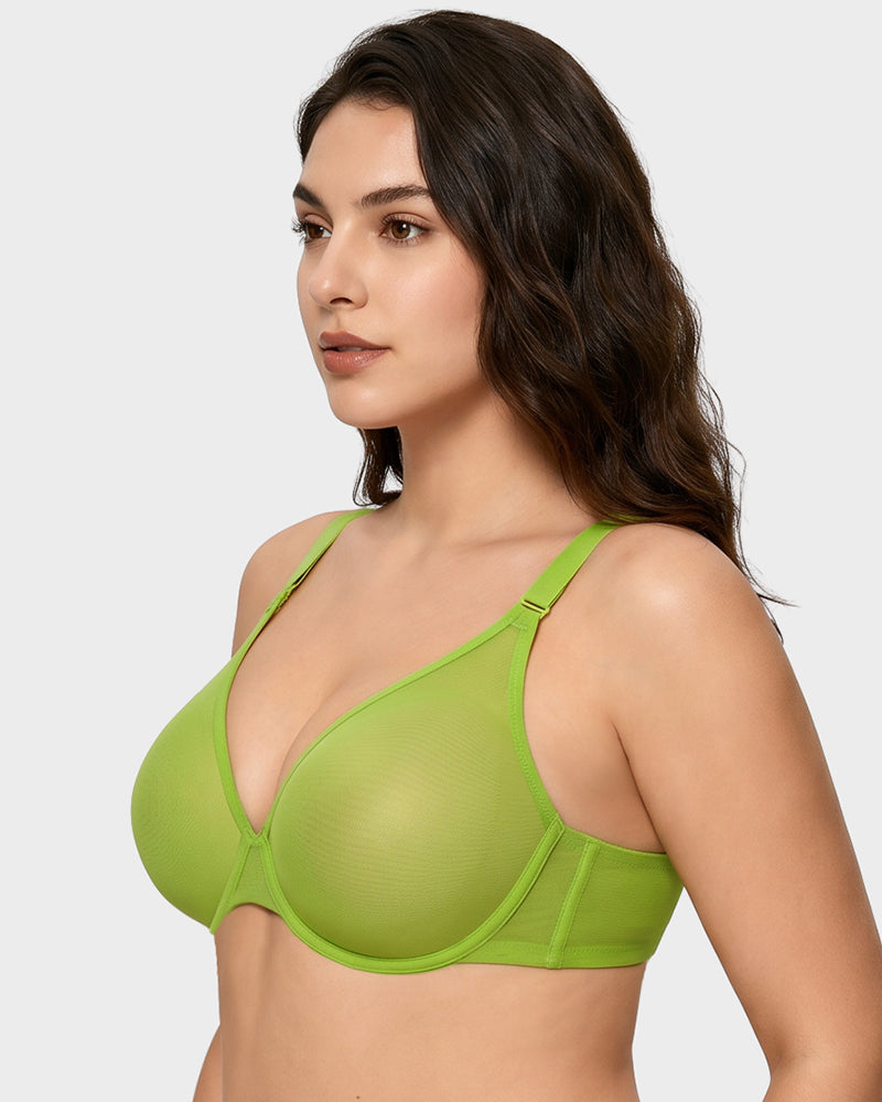 Seamless Mesh Unlined Underwire Bra