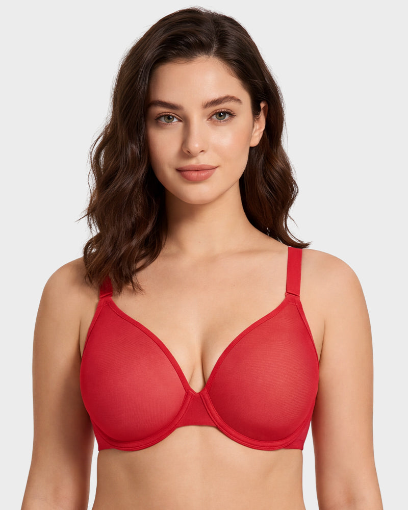 Seamless Mesh Unlined Underwire Bra