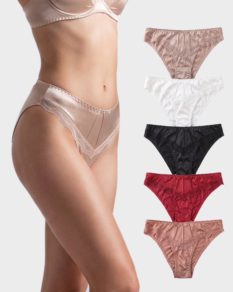 Silky Lace Seamless Bikini Underwear(5 pack)
