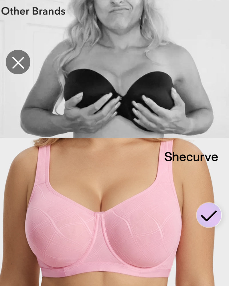 Ultra-Lightweight Full Coverage Cup Jacquard Mesh Comfort Bra