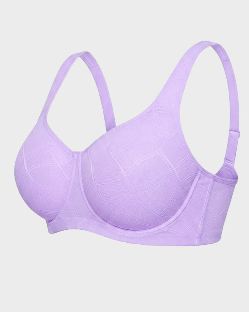 Ultra-Lightweight Full Coverage Cup Jacquard Mesh Comfort Bra