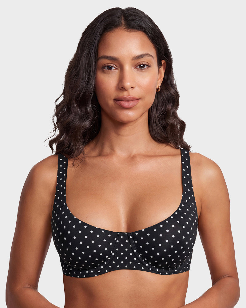 Underwire Support Seamless Unlined Balconette Bra