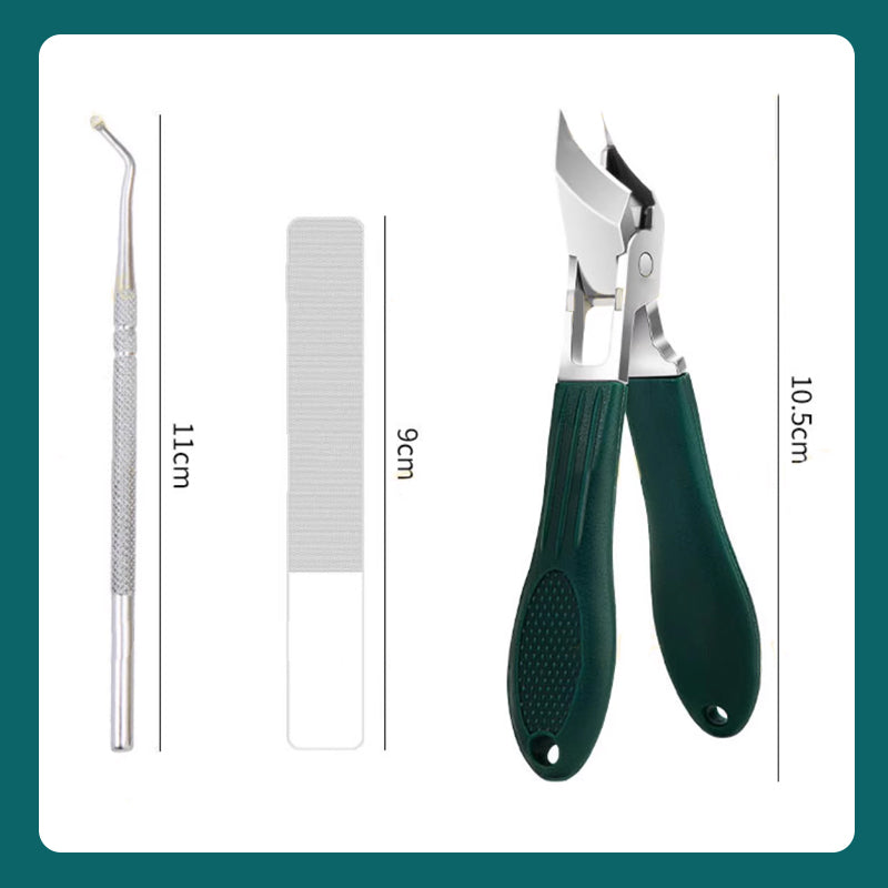 Anti-Splash Slant Edge Nail Clipper 3-Piece Set – Precise Cut | Safe Splash Guard